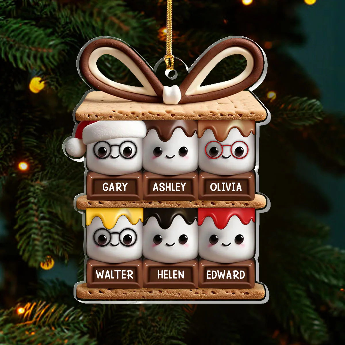 Happy Smores - Personalized 1-Layer Acrylic Ornament - Image 3