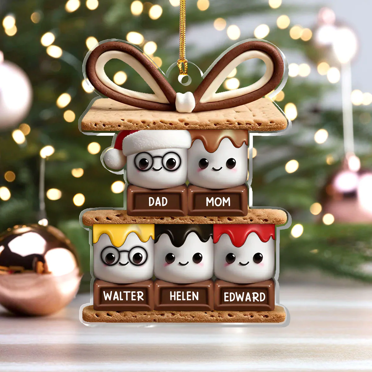 Happy Smores - Personalized 1-Layer Acrylic Ornament - Image 4