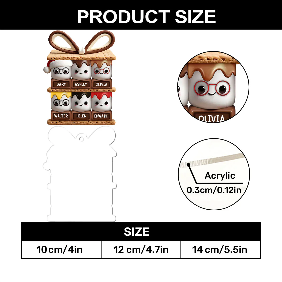 Happy Smores - Personalized 1-Layer Acrylic Ornament - Image 7