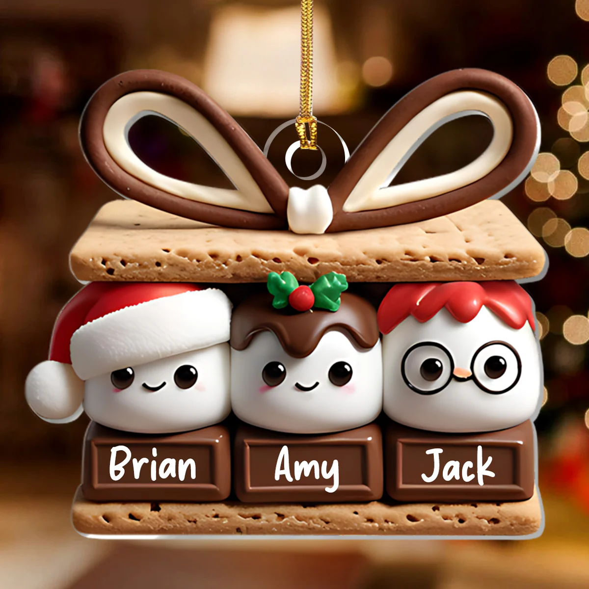 Happy Smores - Personalized 1-Layer Acrylic Ornament - Image 2
