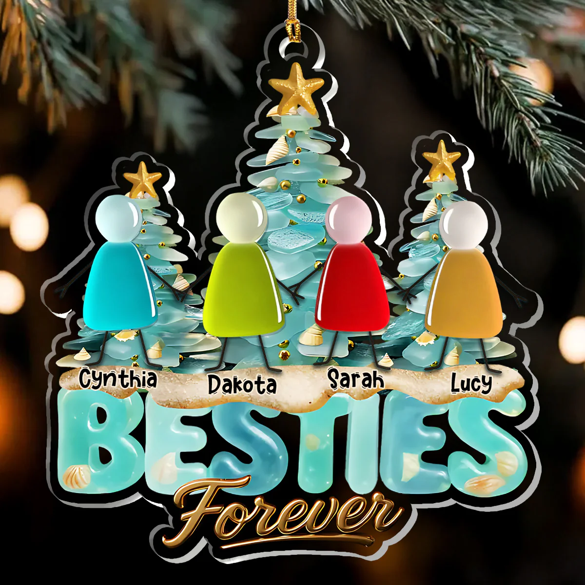 Happy Together - Personalized 1-Layer Acrylic Ornament - Image 2