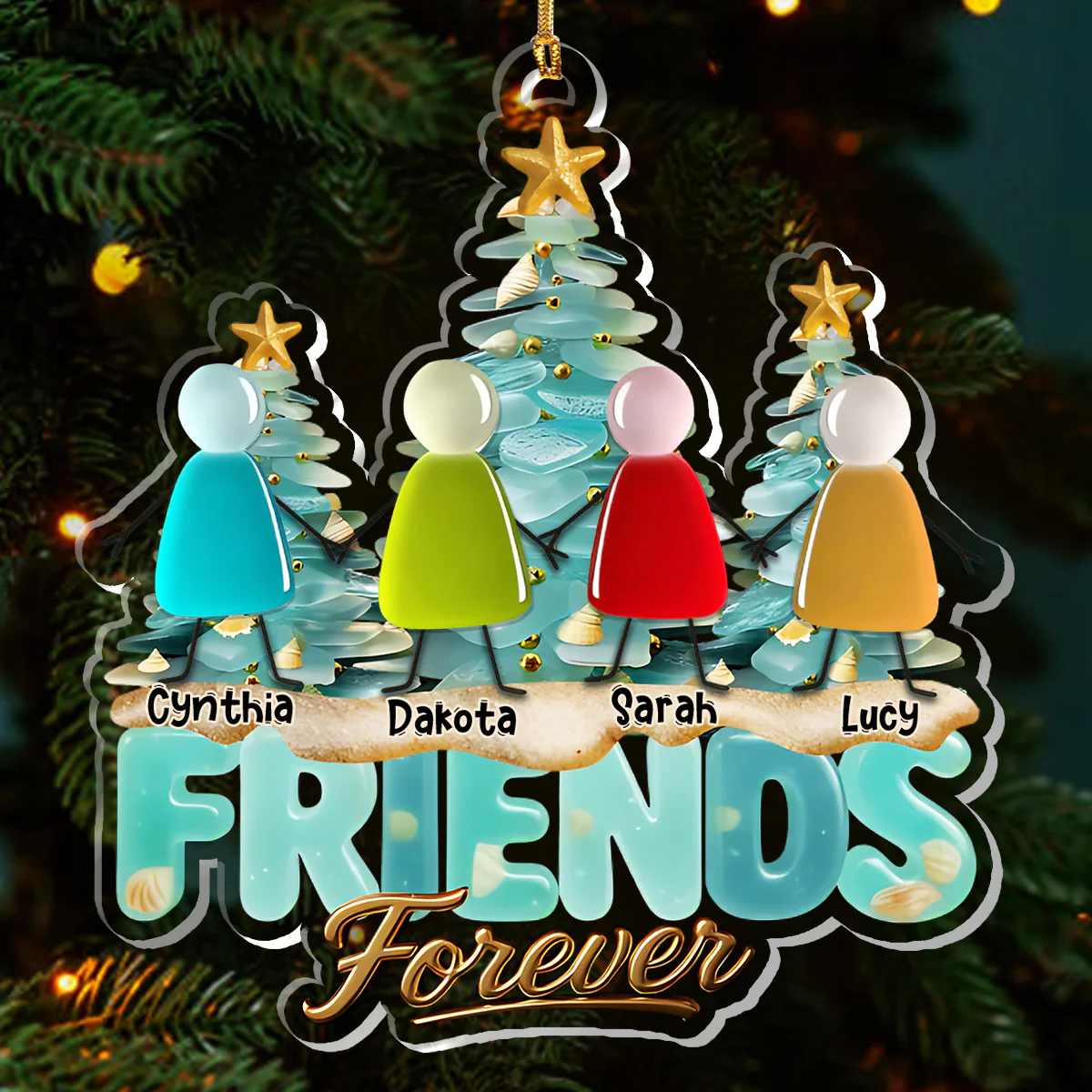 Happy Together - Personalized 1-Layer Acrylic Ornament - Image 3