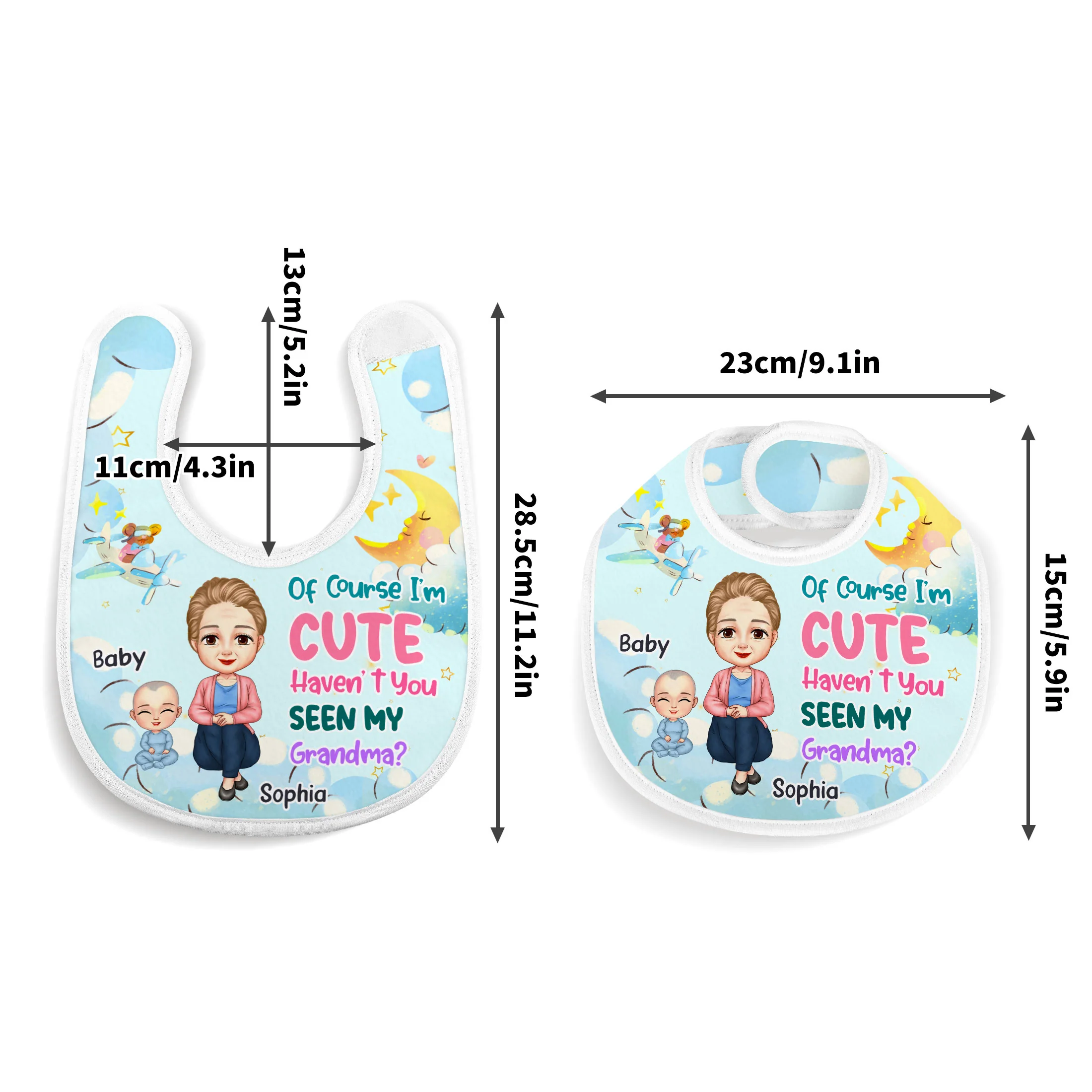 Haven't You Seen My Grandma - Personalized Baby Bib - Image 4