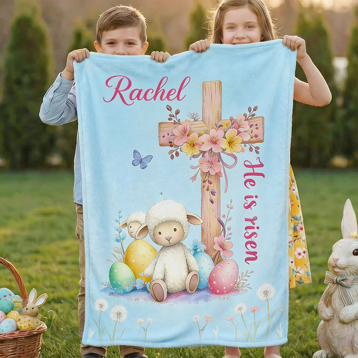 He Is Risen - Personalized Fleece Blanket
