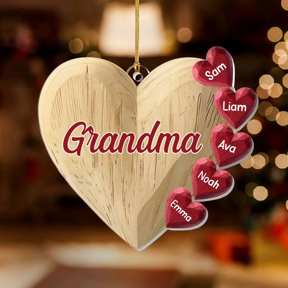 Heart Full Of Love - Personalized 1-Layer Acrylic Ornament - Image 2