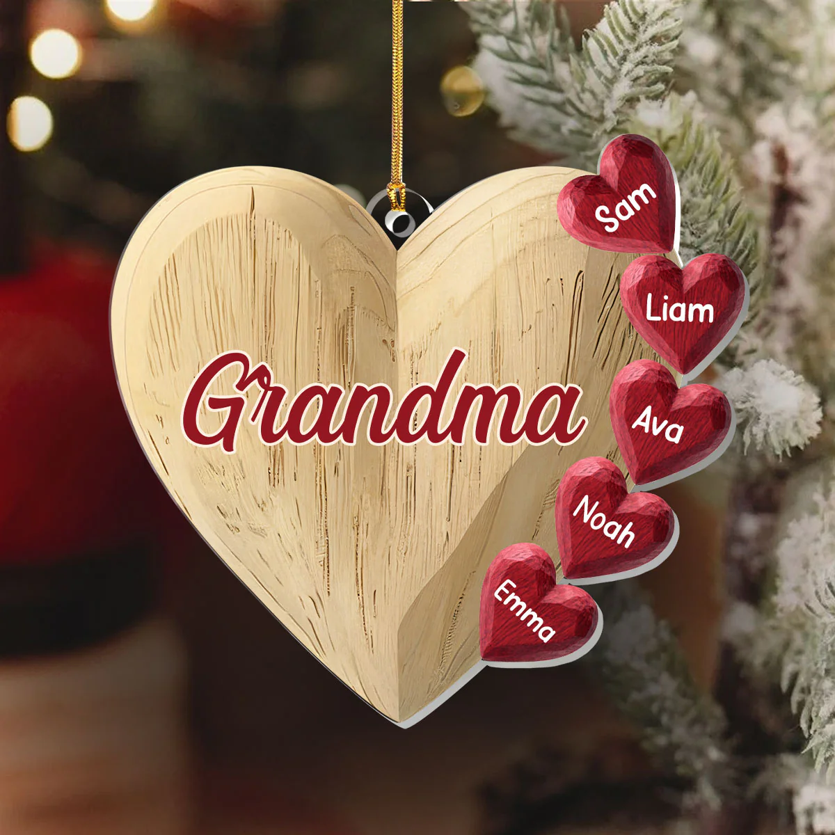 Heart Full Of Love - Personalized 1-Layer Acrylic Ornament - Image 6