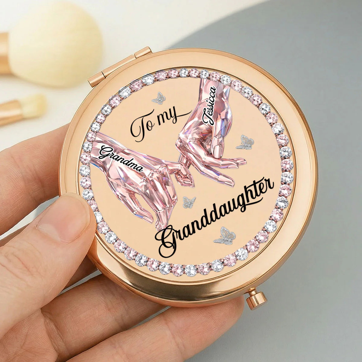 Heart Full Of Love - Personalized Circle Metallic Mirror - Image 7