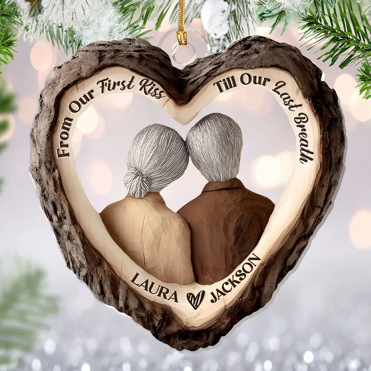 Heart Of Forever - Personalized 1-Layer Acrylic Ornament - Image 2