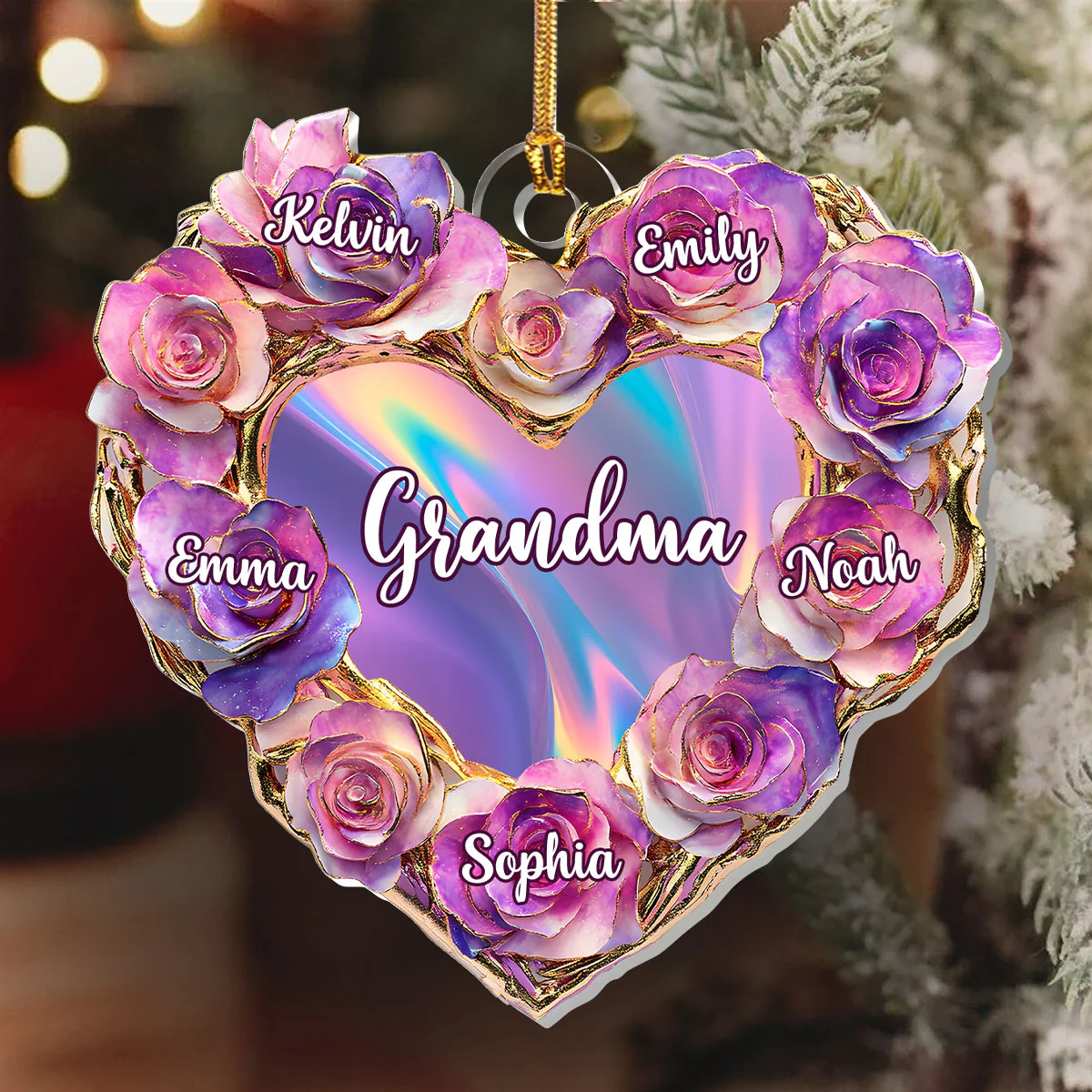 Heart Of Love - Personalized 1-Layer Acrylic Ornament - Image 6
