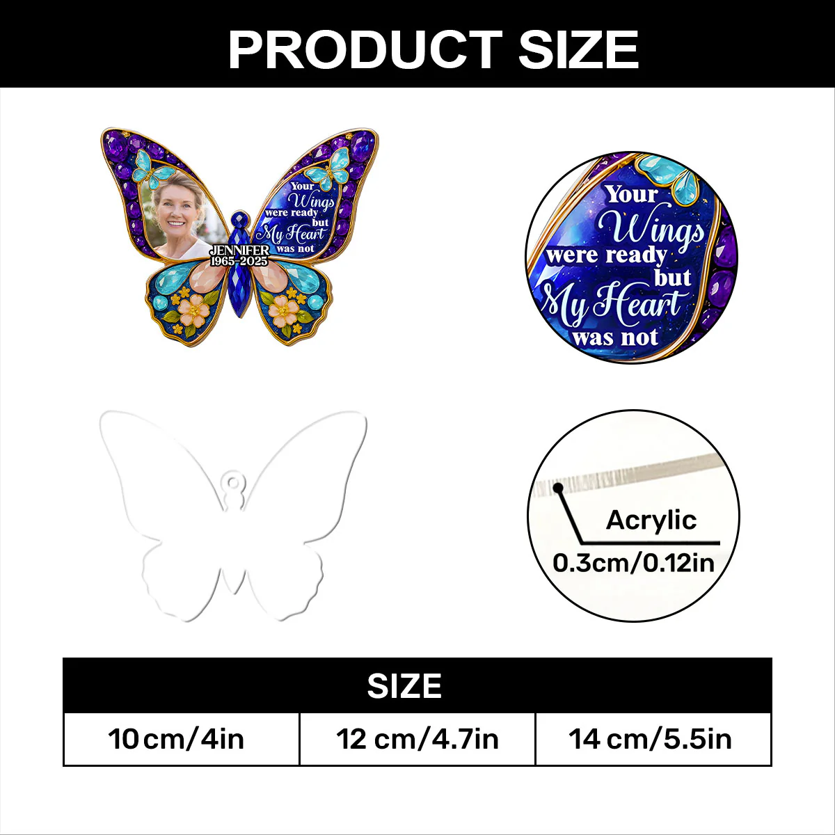 Hearts And Minds - Personalized 1-Layer Acrylic Ornament - Image 7