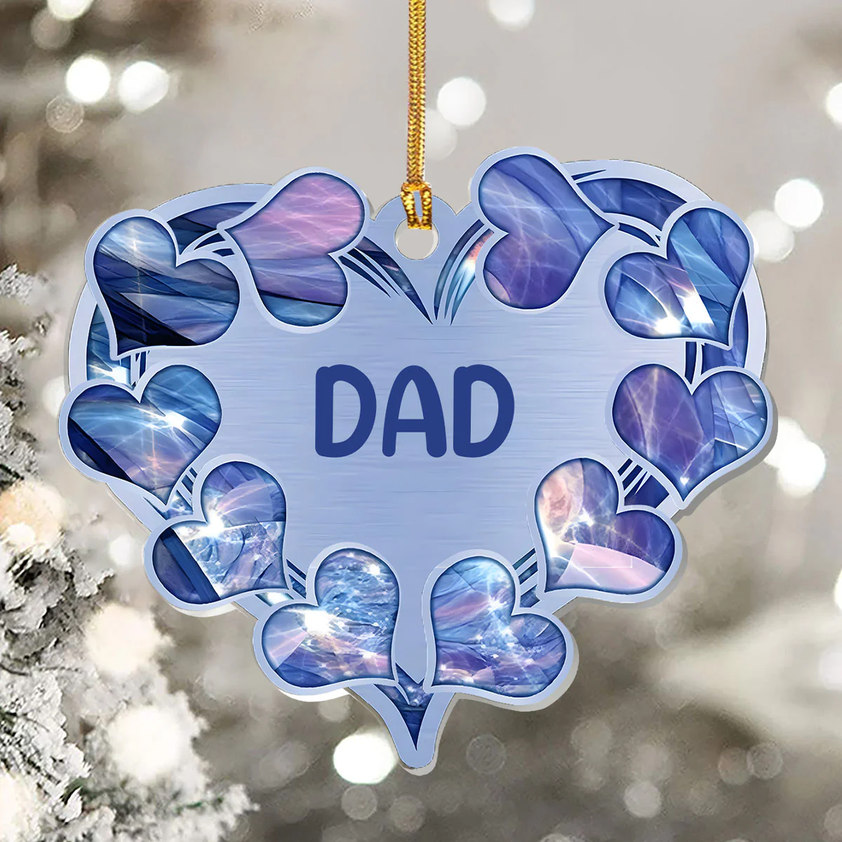 Hearts Within Heart Grandma Mom - Personalized 1-Layer Acrylic Ornament - Image 5