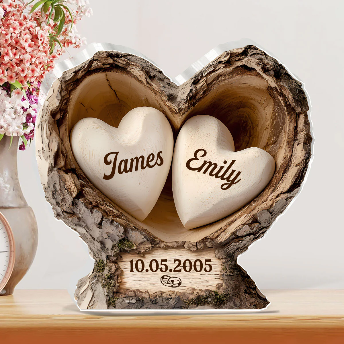 Hearts Within - Personalized Custom Shaped Squared Acrylic Plaque - Image 3