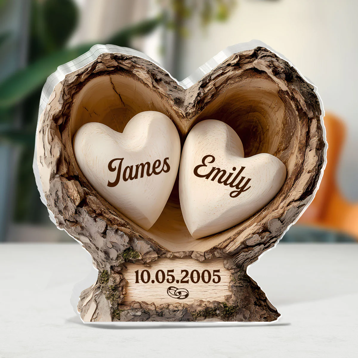 Hearts Within - Personalized Custom Shaped Squared Acrylic Plaque - Image 4