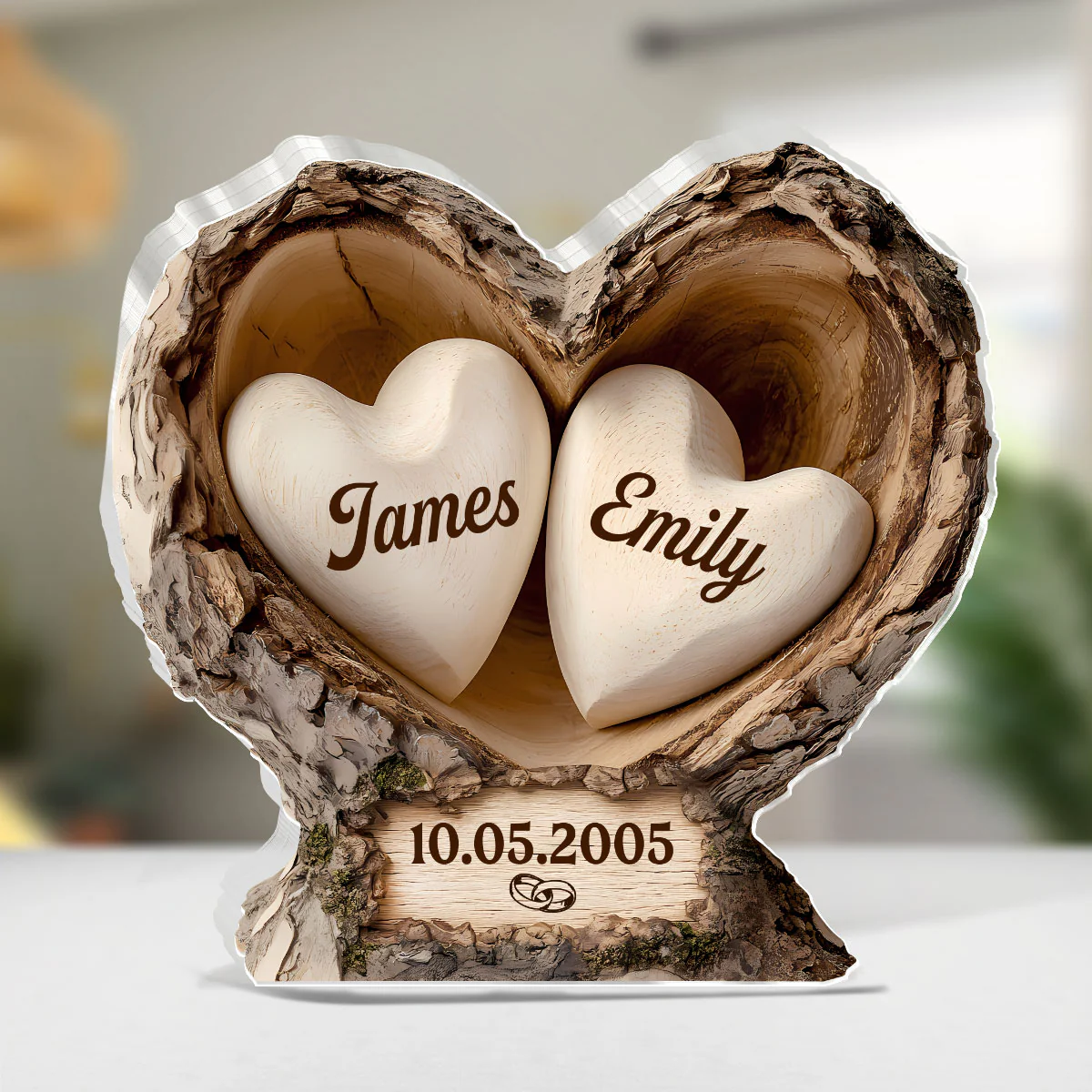 Hearts Within - Personalized Custom Shaped Squared Acrylic Plaque - Image 5