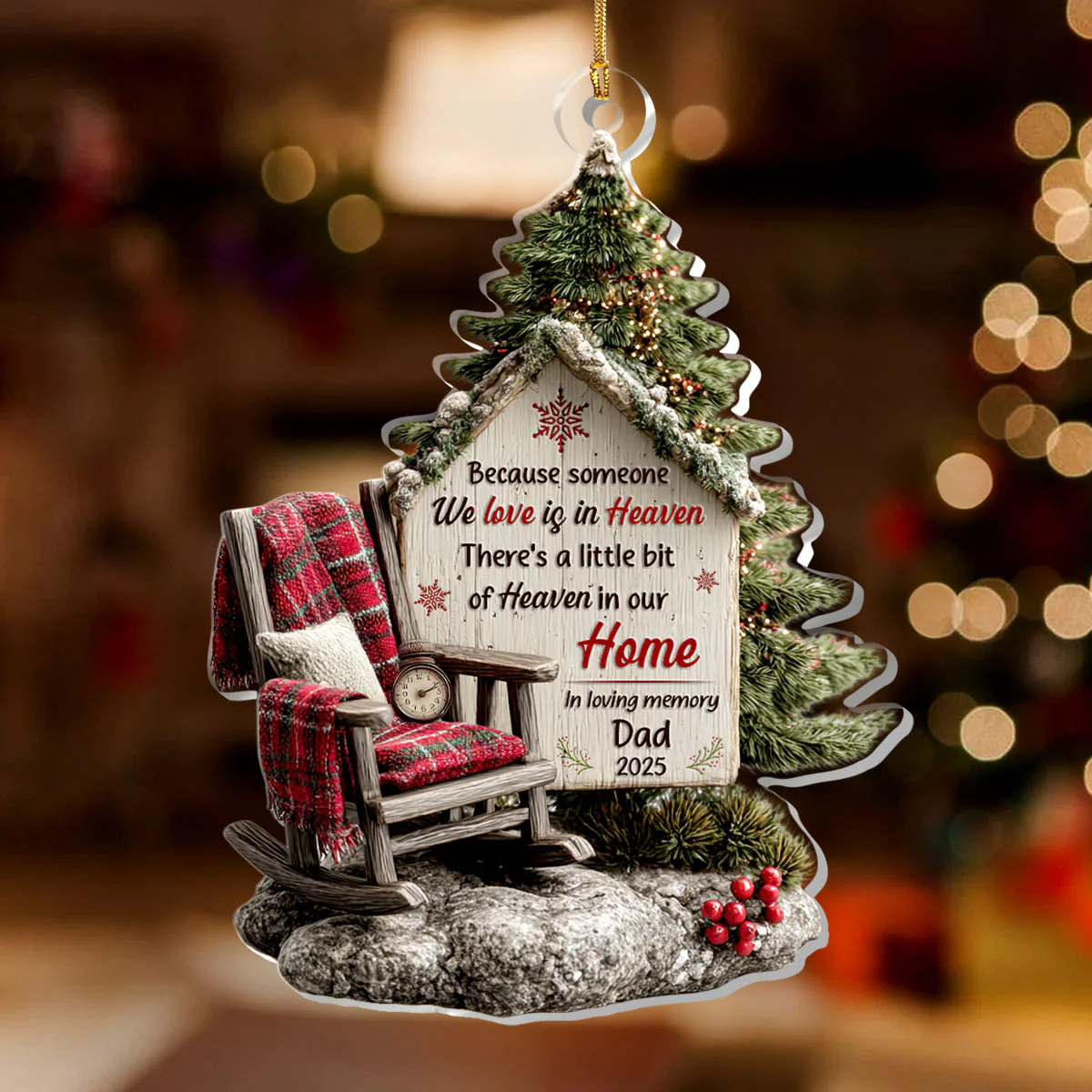 Heaven In Our Home - Personalized 1-Layer Acrylic Ornament - Image 2