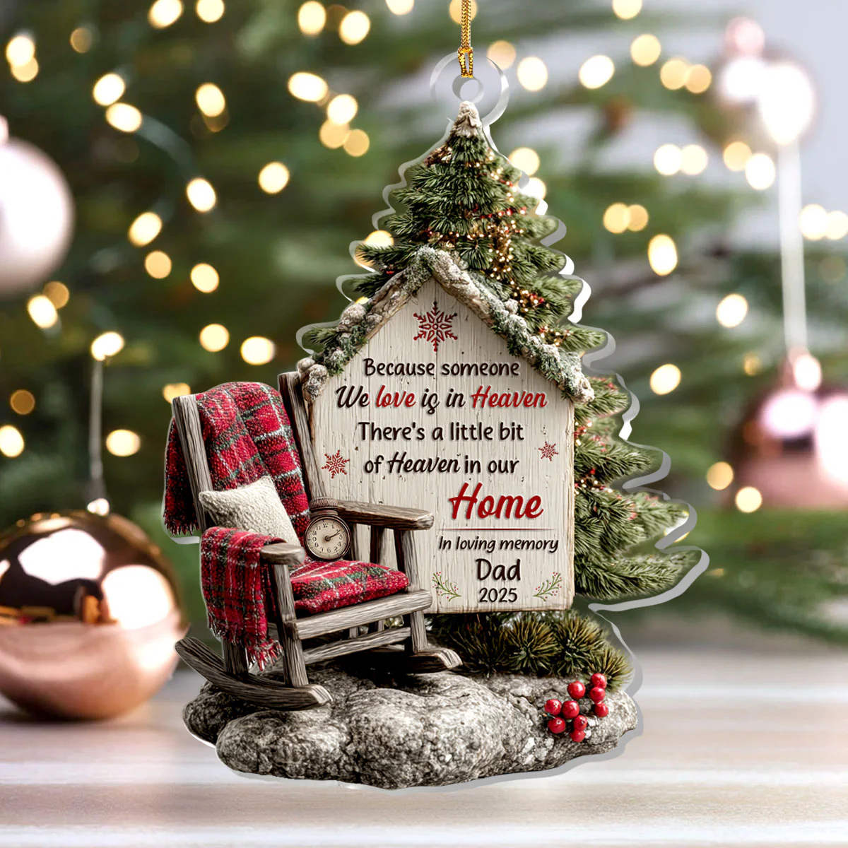 Heaven In Our Home - Personalized 1-Layer Acrylic Ornament - Image 4