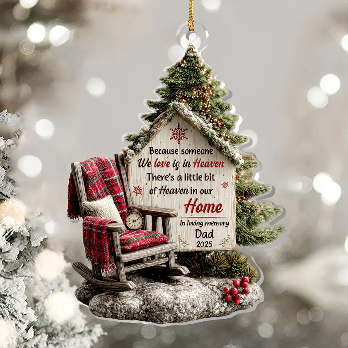Heaven In Our Home - Personalized 1-Layer Acrylic Ornament - Image 5