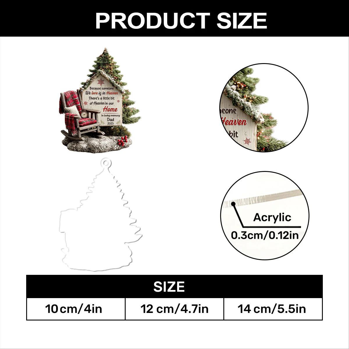 Heaven In Our Home - Personalized 1-Layer Acrylic Ornament - Image 7