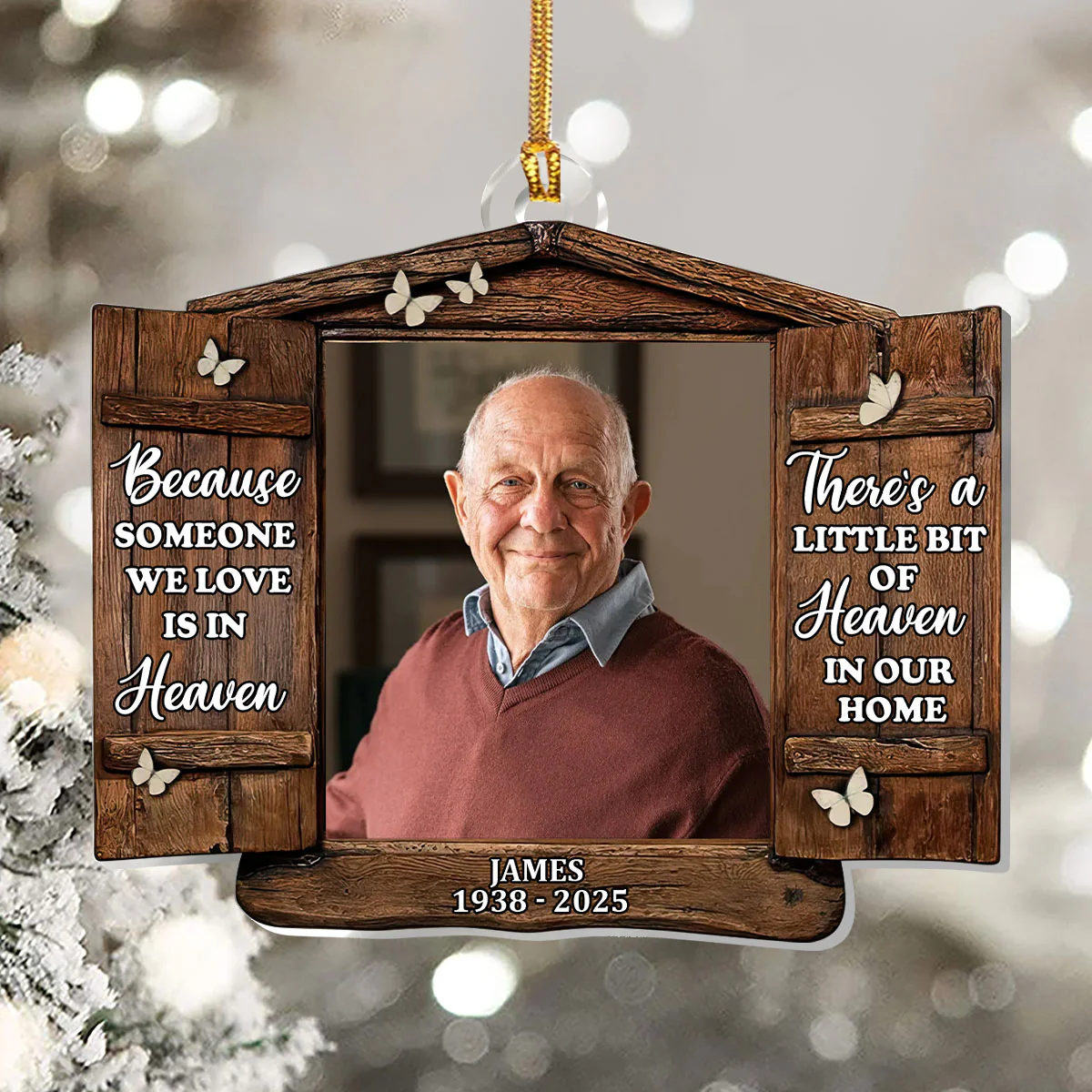 Heaven In Our Home - Personalized 1-Layer Acrylic Ornament - Image 5