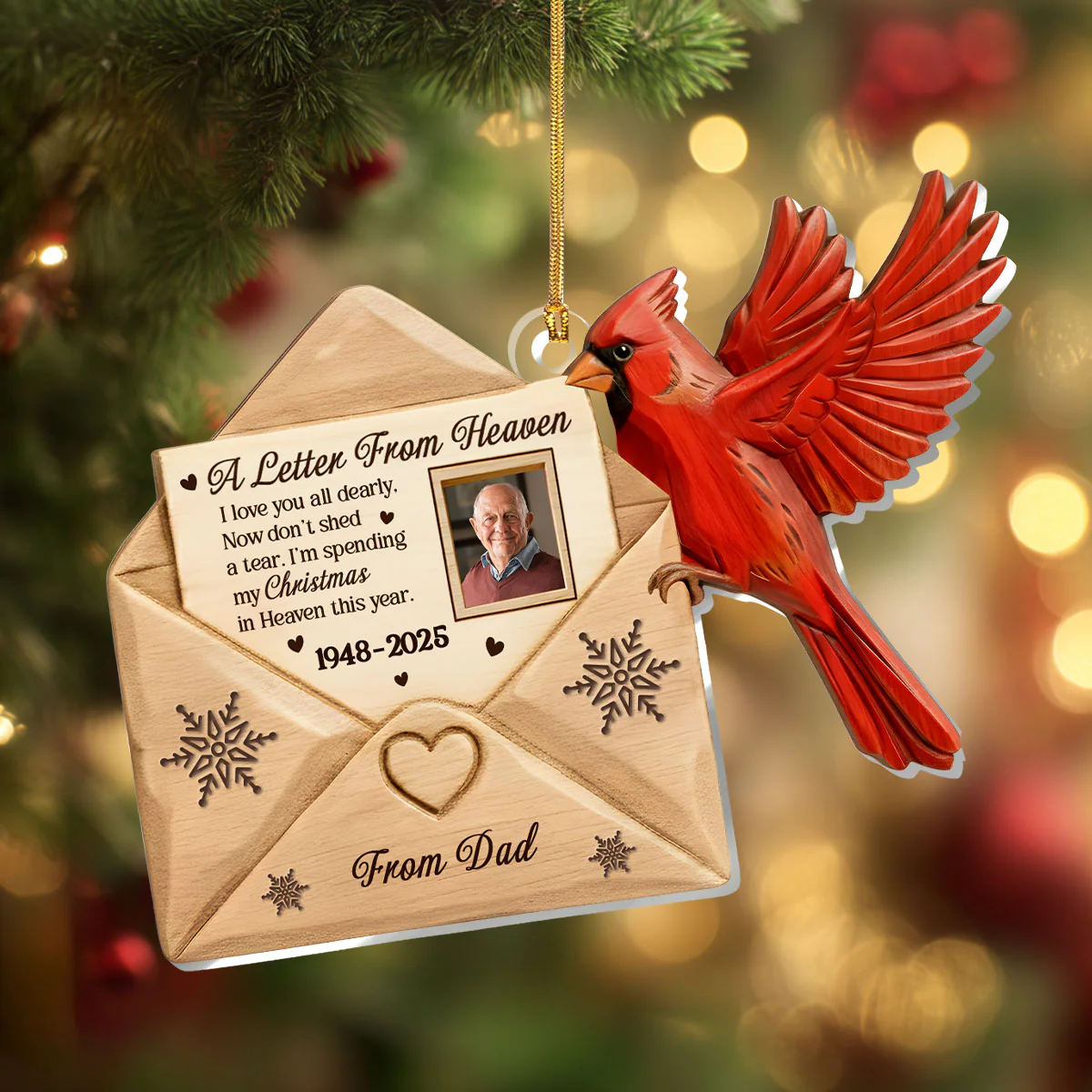 Heavenly Christmas Letter - Personalized 1-Layer Acrylic Ornament - Image 5