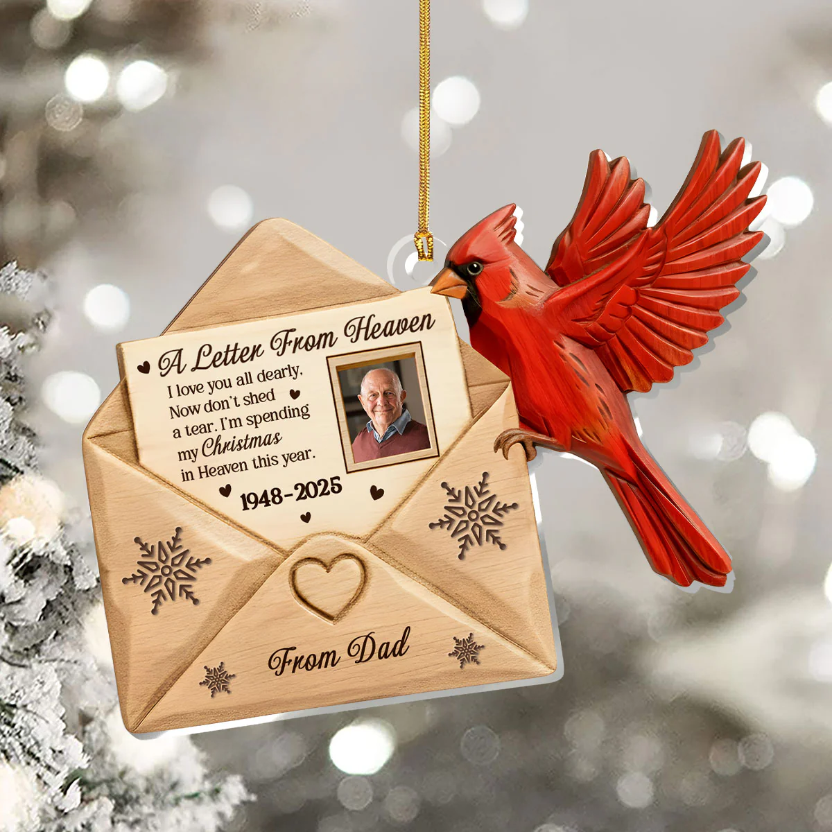 Heavenly Christmas Letter - Personalized 1-Layer Acrylic Ornament - Image 6
