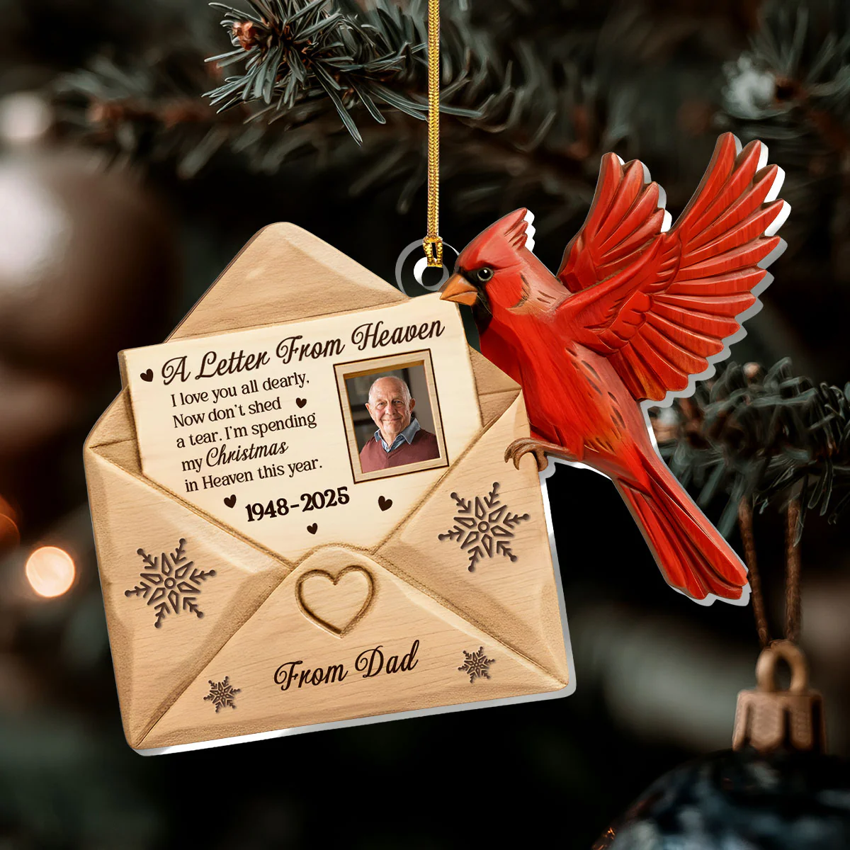 Heavenly Christmas Letter - Personalized 1-Layer Acrylic Ornament - Image 7