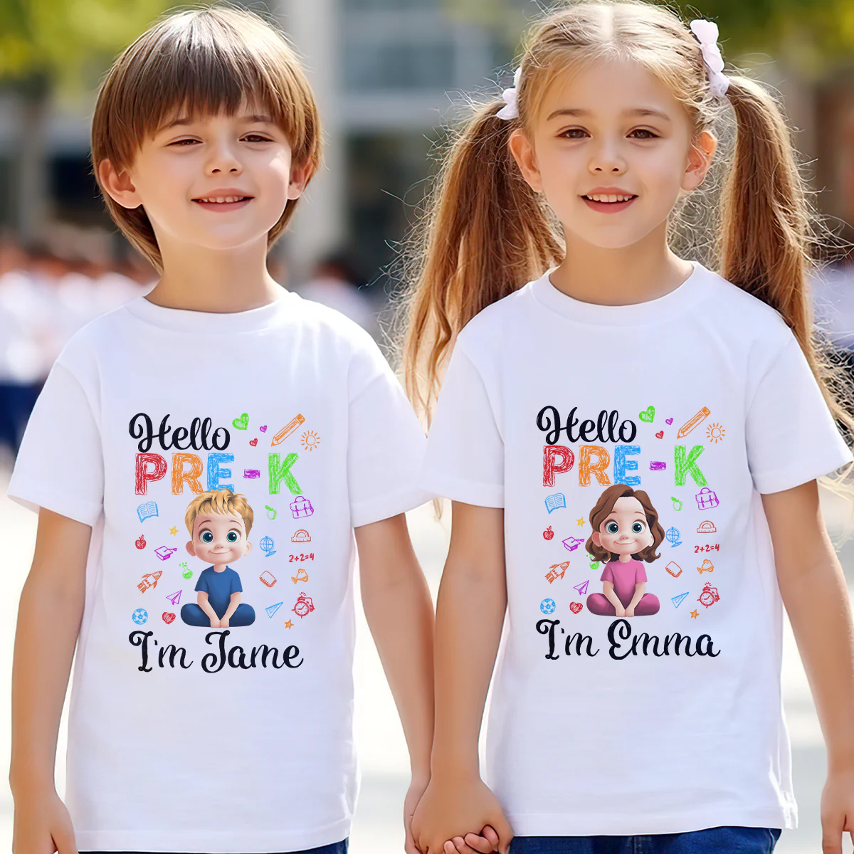 Hello Preschool - Personalized Kid T-Shirt - Image 3