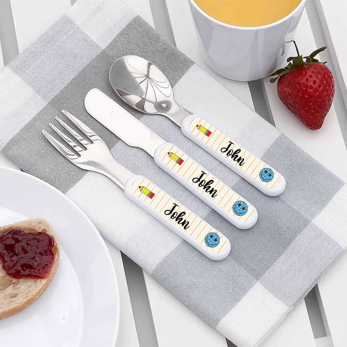 Hello School Here I Am - Personalized Cutlery Set - Image 5