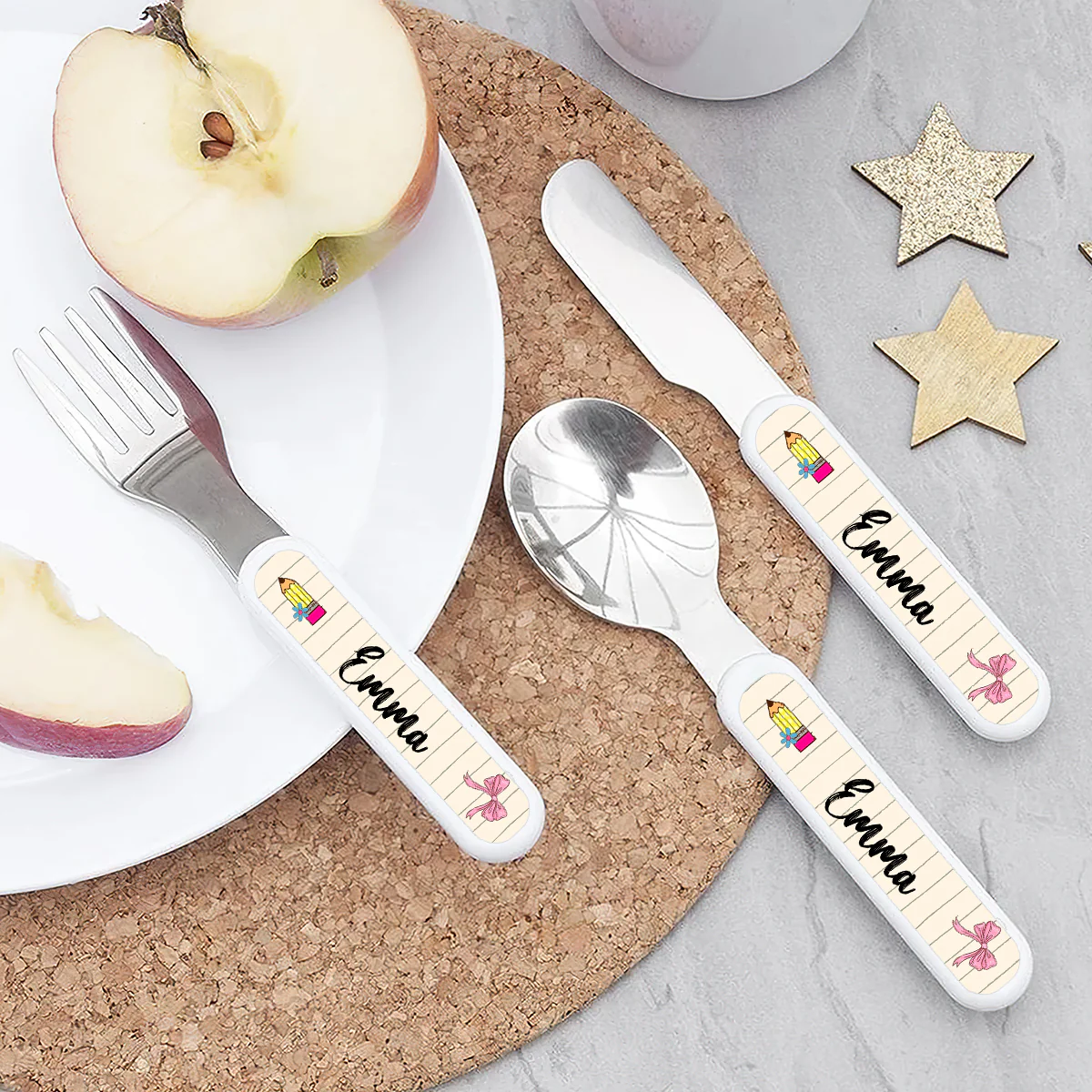 Hello School Here I Am - Personalized Cutlery Set - Image 7