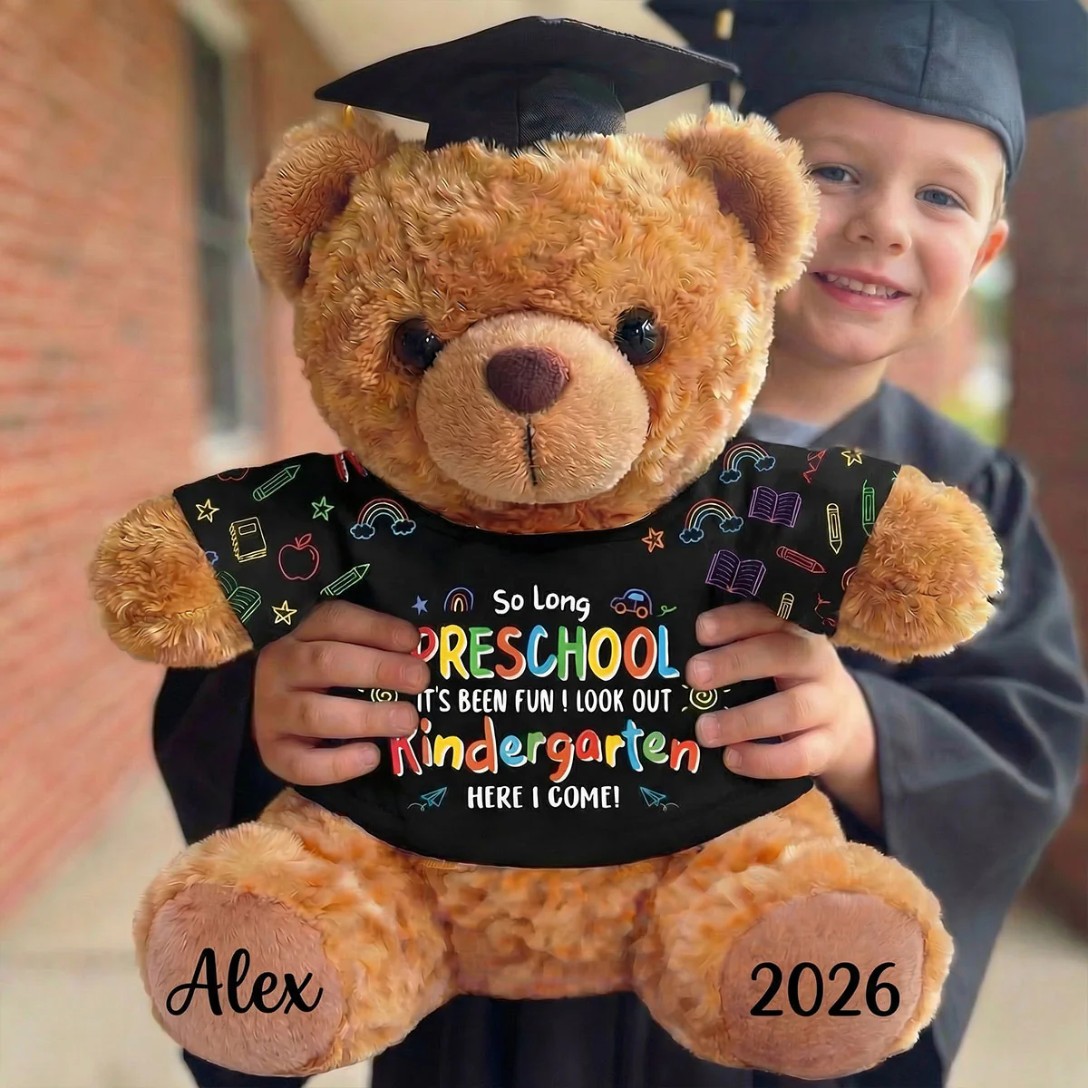 Here I Come - Personalized Graduation Bear With Card - Image 2