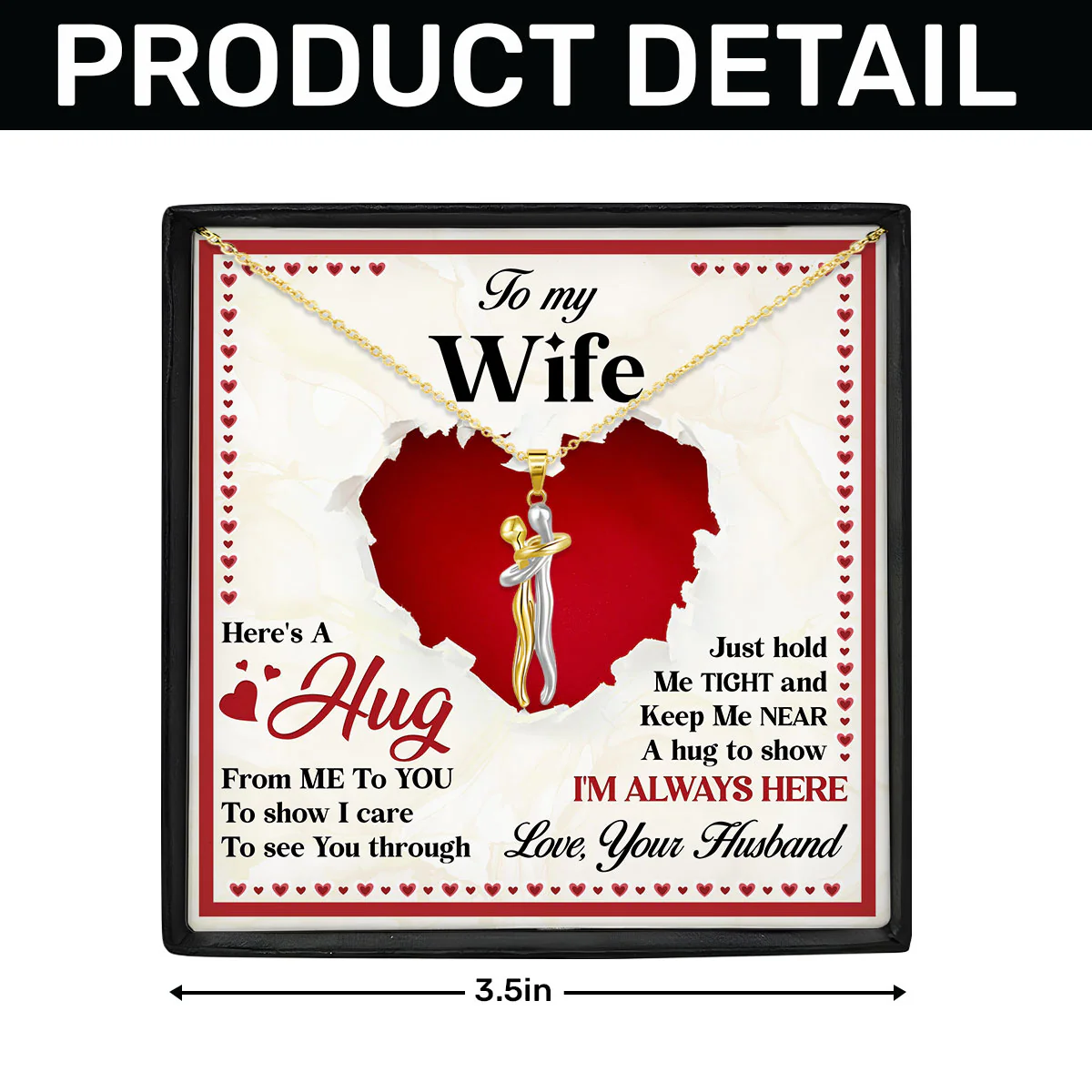 Here's A Hug From Me To You - Personalized Hug Charm Necklace - Image 5