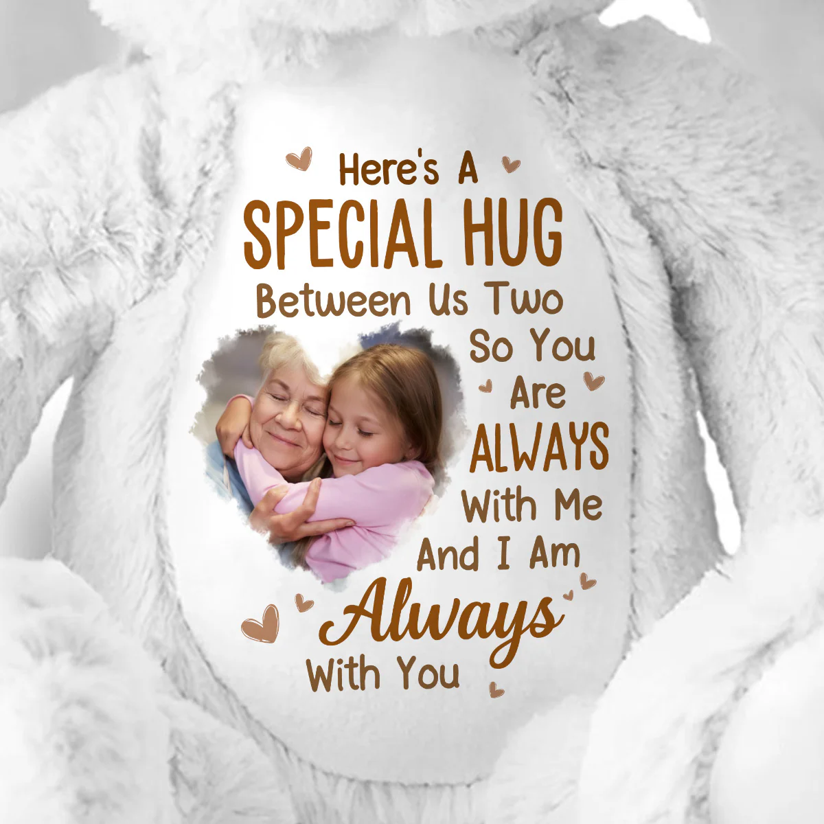 Here's A Special Hug Between Us Two - Personalized Stuffed Bunny - Image 3