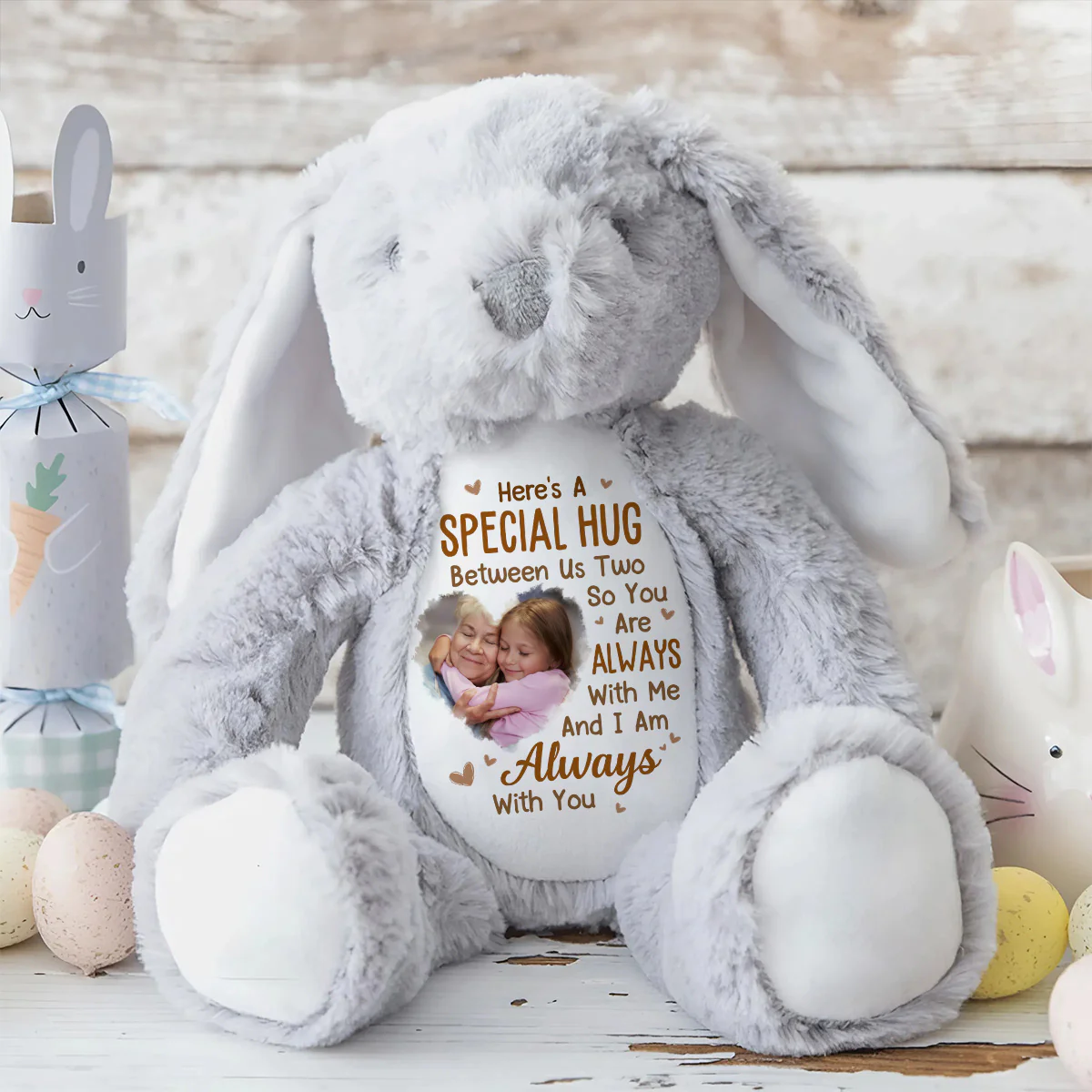 Here's A Special Hug Between Us Two - Personalized Stuffed Bunny - Image 5