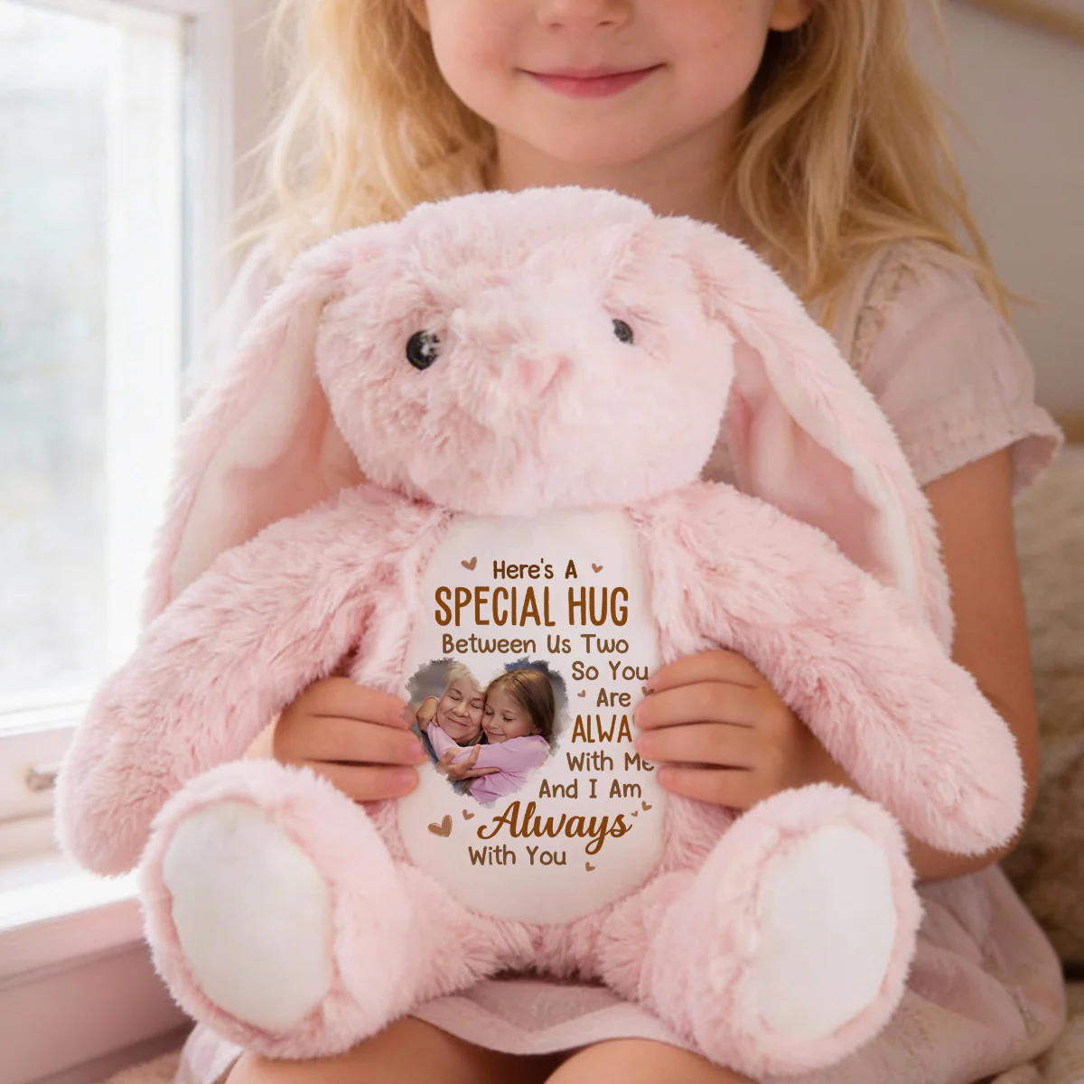 Here's A Special Hug Between Us Two - Personalized Stuffed Bunny - Image 6