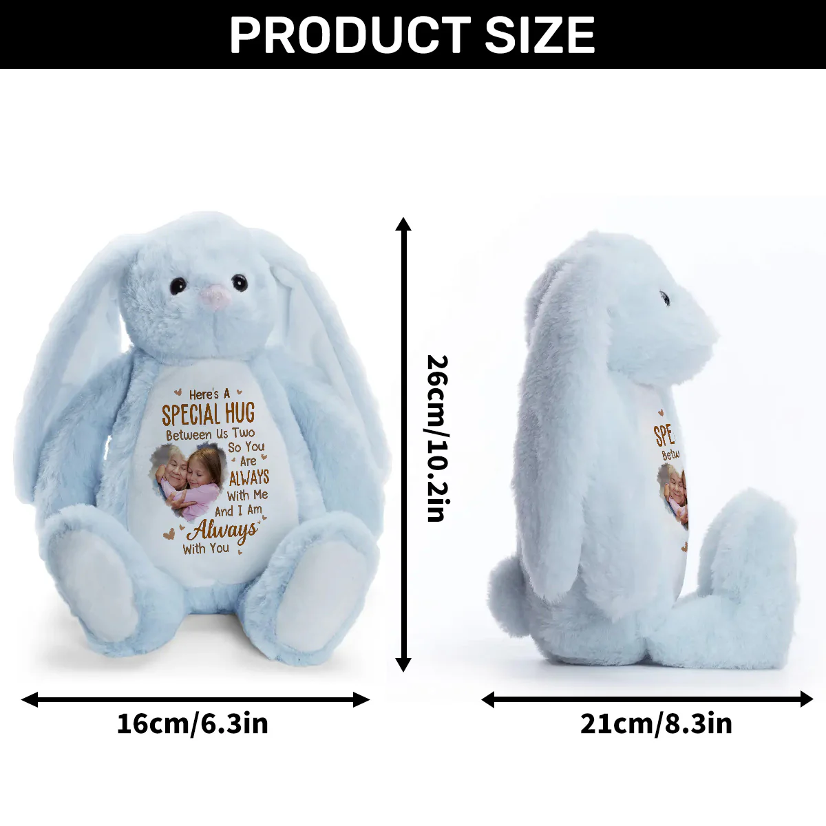 Here's A Special Hug Between Us Two - Personalized Stuffed Bunny - Image 7