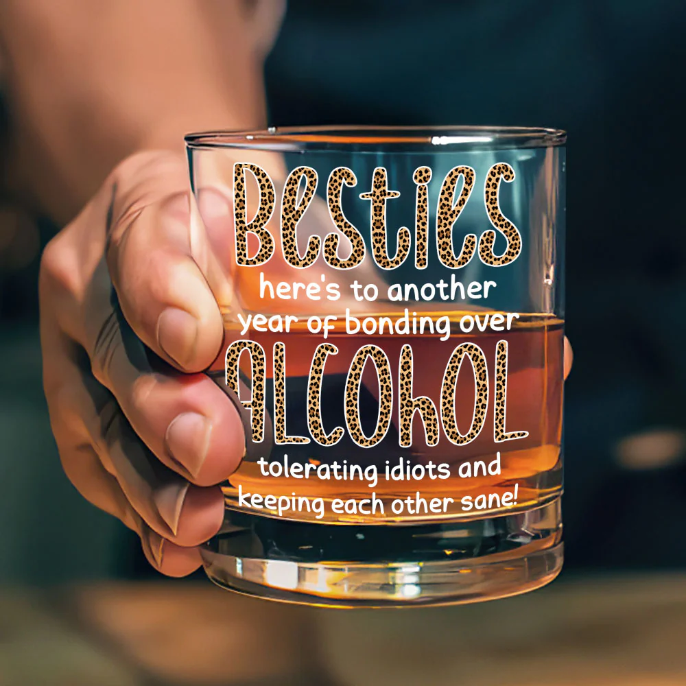 Here’s To Another Year Of Us - Personalized Round Whiskey Glass - Image 3