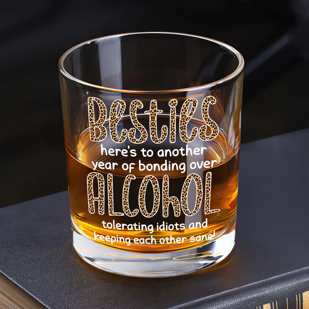 Here’s To Another Year Of Us - Personalized Round Whiskey Glass - Image 5