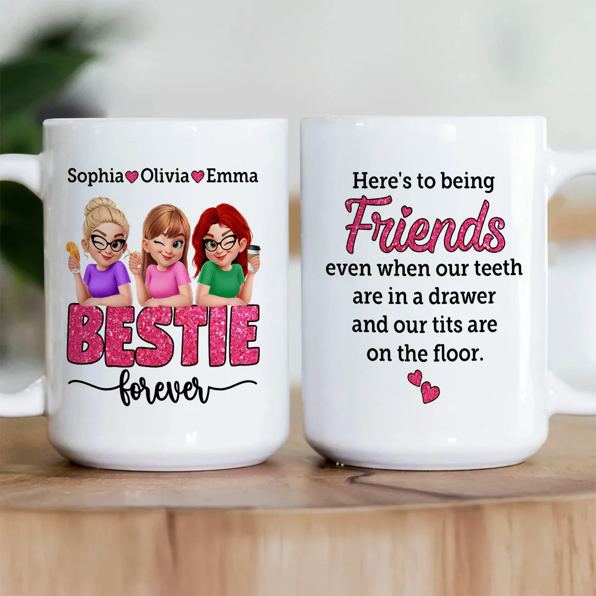 Here's To Being Friends - Personalized Ceramic Coffee Mug - Image 2