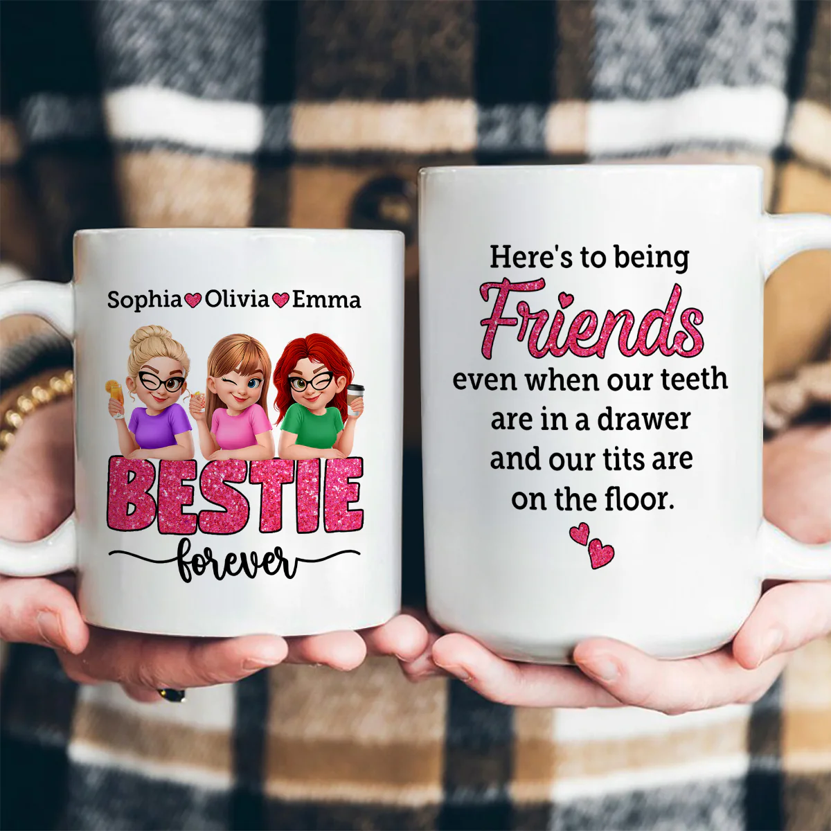 Here's To Being Friends - Personalized Ceramic Coffee Mug - Image 3