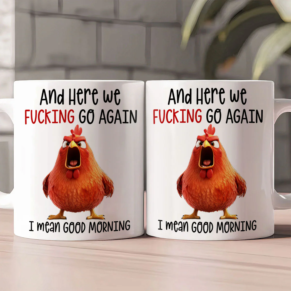 Here We Fucking Go Again - Personalized Ceramic Coffee Mug - Image 2