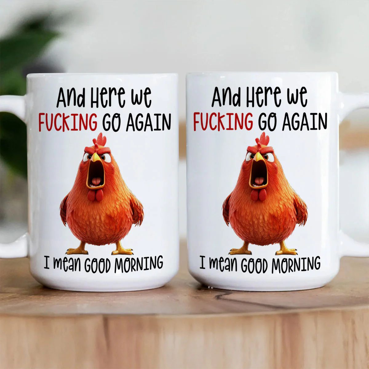 Here We Fucking Go Again - Personalized Ceramic Coffee Mug - Image 3