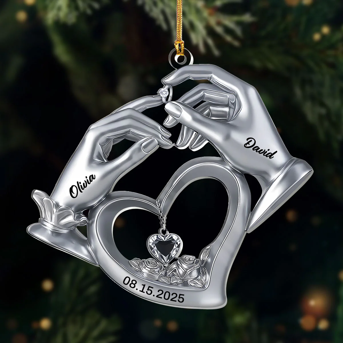 Him And Her The Perfect Match - Personalized 1-Layer Acrylic Ornament - Image 2