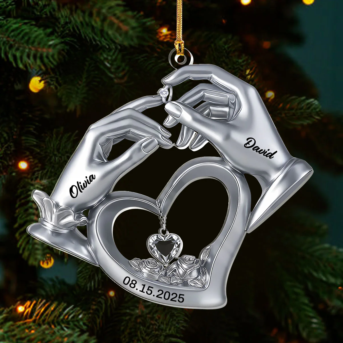 Him And Her The Perfect Match - Personalized 1-Layer Acrylic Ornament - Image 3