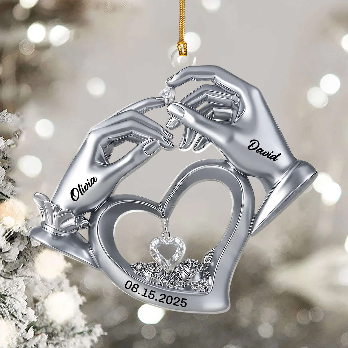 Him And Her The Perfect Match - Personalized 1-Layer Acrylic Ornament - Image 5