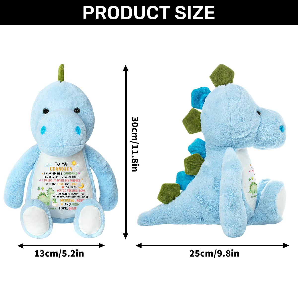 Hold It Tight And Feel My Love - Personalized Stuffed Dinosaur - Image 5