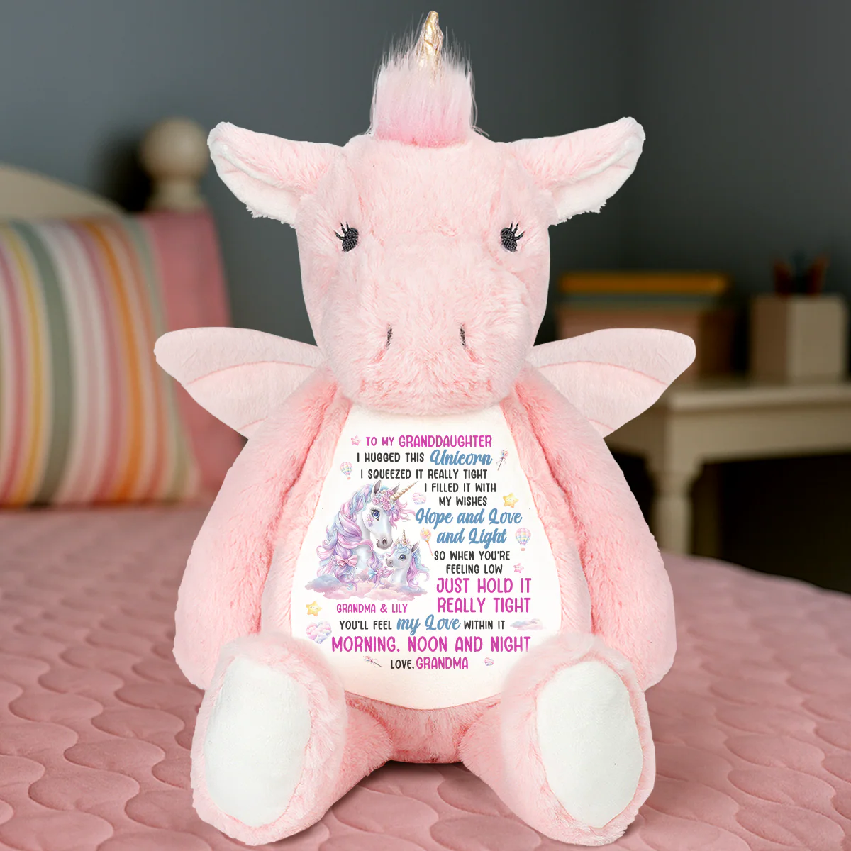 Hold It Tight - Personalized Stuffed Unicorn