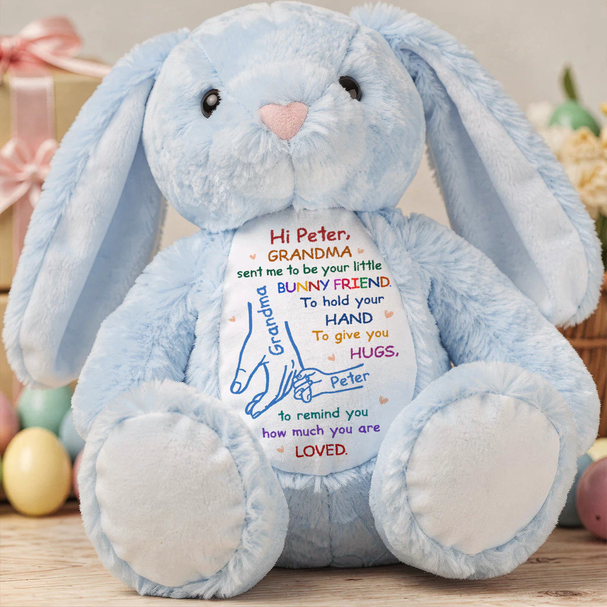Hold My Hand And Hug Me - Personalized Stuffed Bunny - Image 5