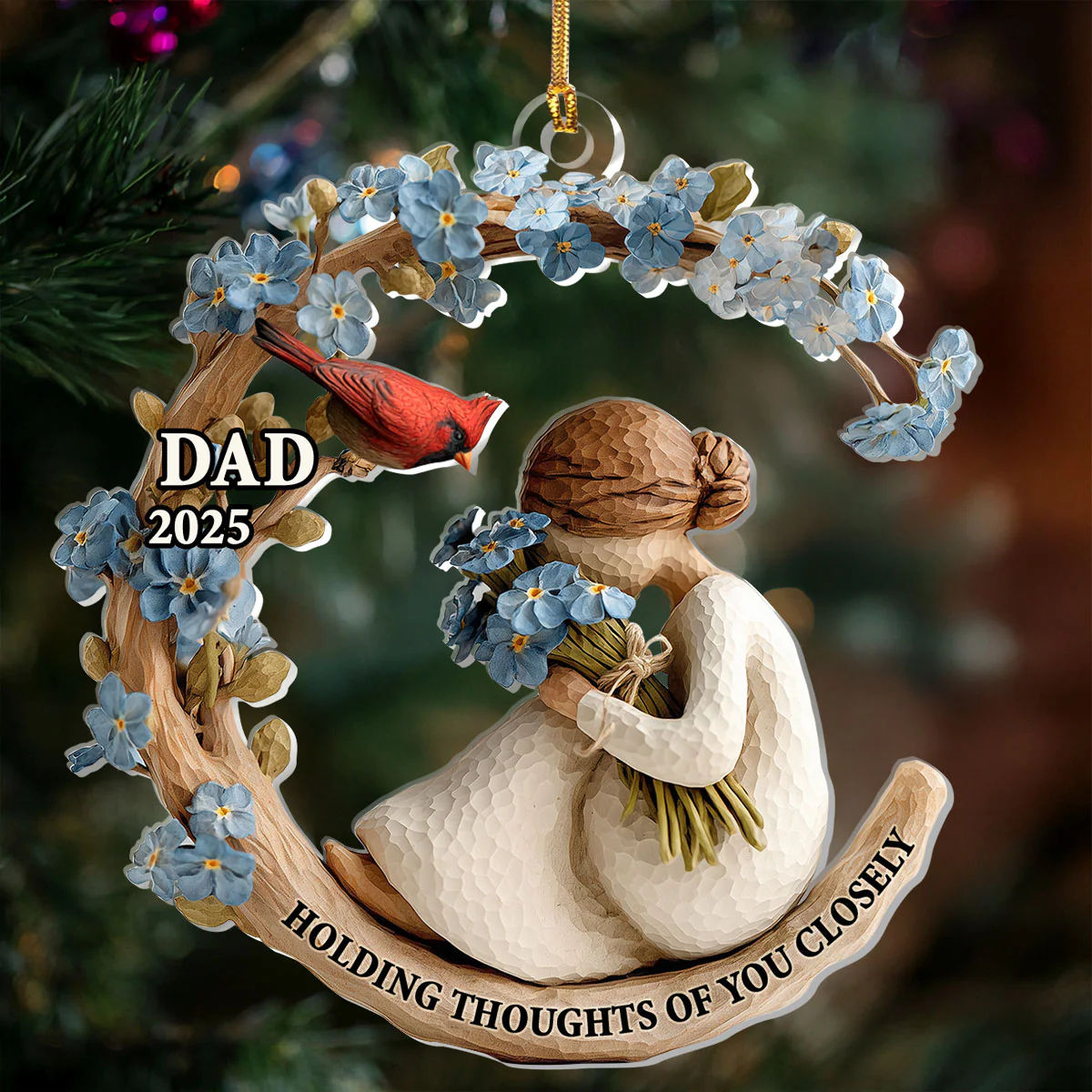 Holding Thoughts Of You Closely - Personalized 1-Layer Acrylic Ornament