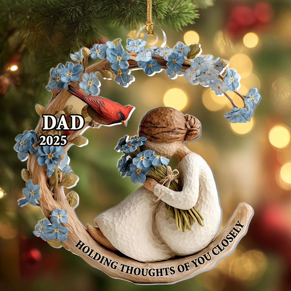 Holding Thoughts Of You Closely - Personalized 1-Layer Acrylic Ornament - Image 4