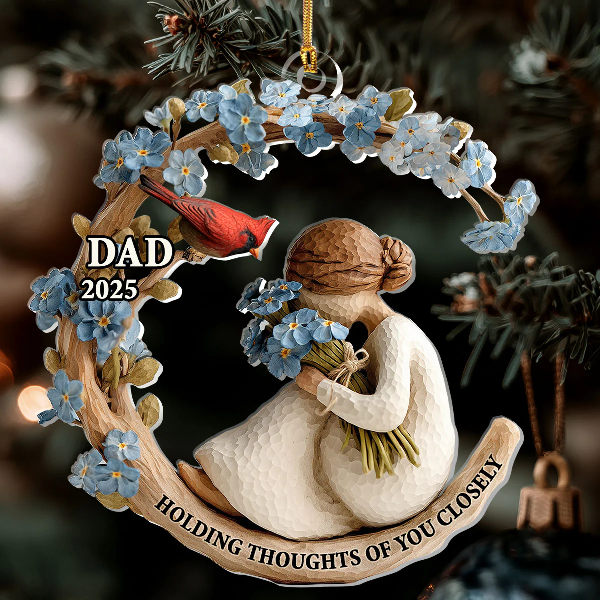 Holding Thoughts Of You Closely - Personalized 1-Layer Acrylic Ornament - Image 6